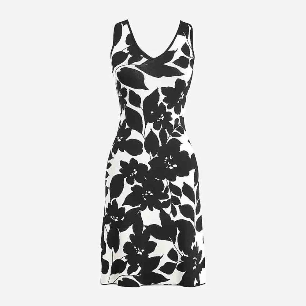 NWT J. Crew Floral Jacquard Sleeveless Sweater Dress size M